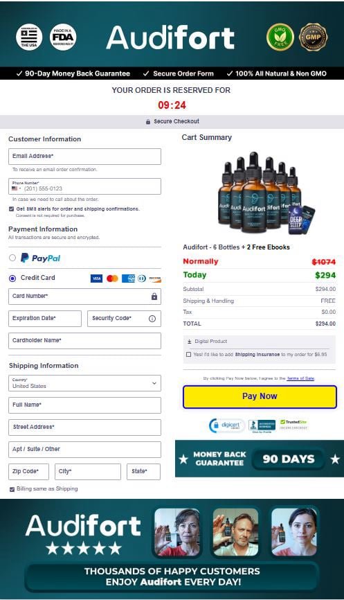 Audifort Checkout Page